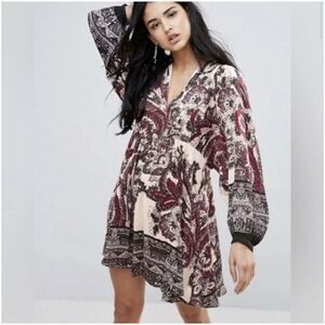 Free People Say You Love Me Paisley Mini Dress Size Medium EUC